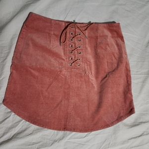 Corduroy Pink Mini Skirt